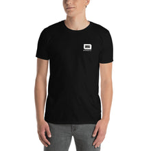 Load image into Gallery viewer, Dark t-shirt with tagline art
